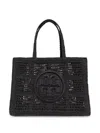 TORY BURCH BLACK ELLA LARGE PAPER TOTE BAG