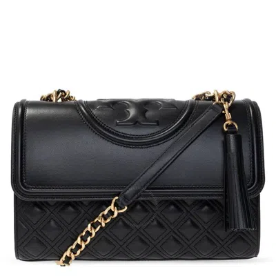 Tory Burch Black Fleming Convertible Leather Shoulder Bag