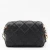 Tory Burch Black Quilted Bag With Golden Chain