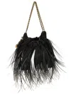 Tory Burch Black Fleming Satin Mini Hobo Bag In Black