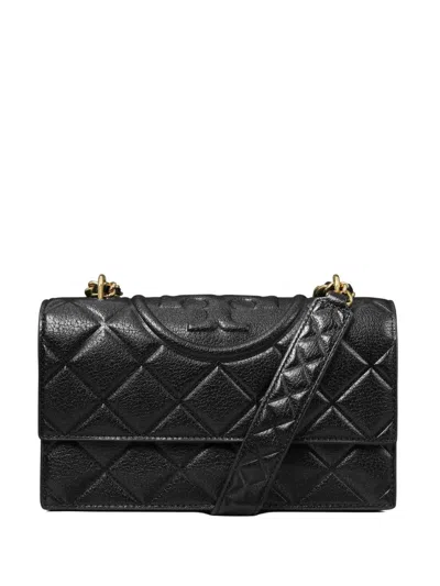 TORY BURCH TORY BURCH BLACK GOAT LEATHER SHOULDER BAGS