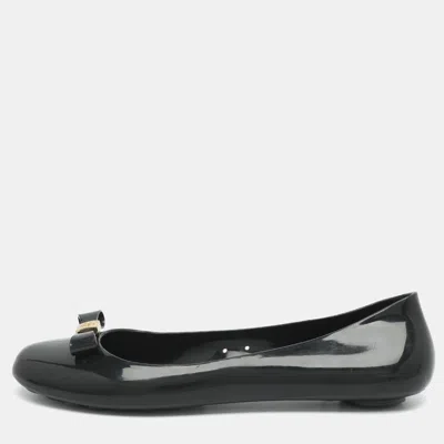 Pre-owned Tory Burch Black Jelly Ballet Flats