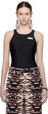 Tory Burch Black Jersey Bodysuit In Black