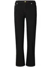 Tory Burch Black Cropped Kick Flare Jeans In Black