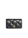 Tory Burch Kira Diamond Leather Wallet On Chain In Black