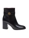 Tory Burch T Lock Heeled Ankle Boots 70mm Perfect Black In Black