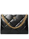 Tory Burch Black Leather Bag With Quilted Design In Black