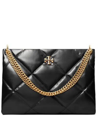 Tory Burch Black Leather Bag With Quilted Design