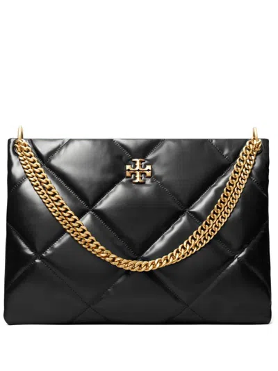 Tory Burch Black Leather Bag With Quilted Design