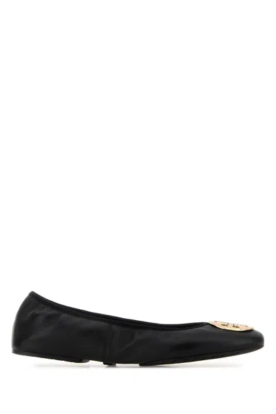 Tory Burch Black Leather Ballerinas