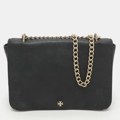 Pre-owned Tory Burch Black Leather Chain Shoulder Bag