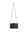 Tory Burch Fleming Mini Chain Wallet In Quilted Leather Design In Black