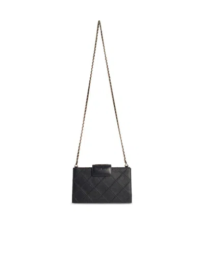 Tory Burch Black Leather Chain Wallet
