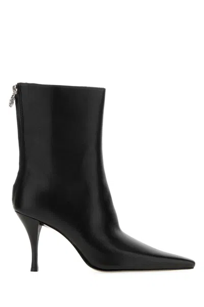 Tory Burch Black Leather Charlie Ankle Boots With 8.5 Cm Heel