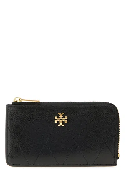 Tory Burch Black Leather Charlie Card Holder