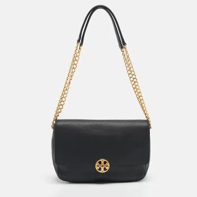 Pre-owned Tory Burch Black Leather Chelsea Chain Shoulder Bag