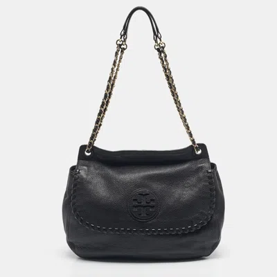 Pre-owned Tory Burch Black Leather Chelsea Flap Shoulder Bag