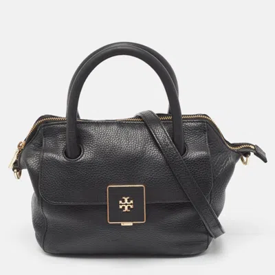 Pre-owned Tory Burch Black Leather Clara Satchel
