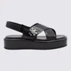 Tory Burch Crisscross Leather Slingback Platform Sandals In Black