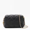 Tory Burch Black Leather Fleming Crossbody Bag In Black