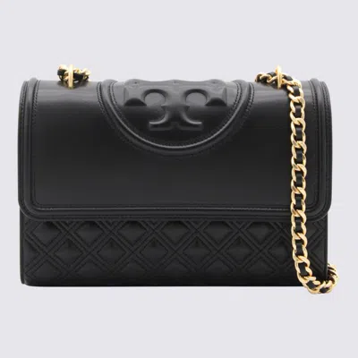 Tory Burch Black Leather Fleming Shoulder Bag