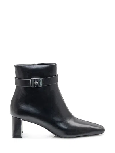 TORY BURCH WOMEN BLACK LEATHER GEORGIA BOOTS, 7 LUXURY BOOTS FOR WOMEN DARVEYS
