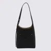 Tory Burch Black Leather Hobo Romy Small Shoulder Bag In Black