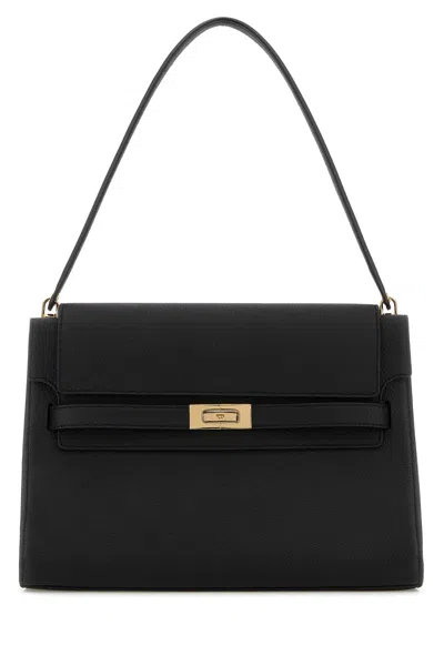 Tory Burch Black Leather Large Lee Radziwill Shoulder Bag