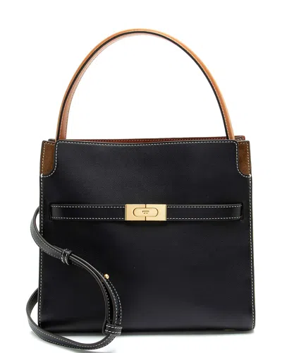 Tory Burch Black Leather Lee Radziwill Small Double Satchel (authentic Pre-  Loved)