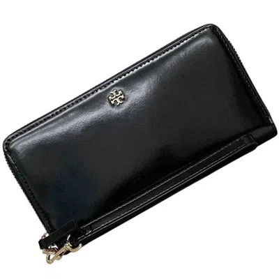 Pre-owned Tory Burch Black Leather Long Wallet (bi-fold) ()