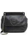 Tory Burch Black Leather Marion Saddle Bag (authentic Pre-loved)