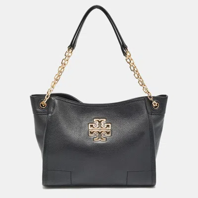 Pre-owned Tory Burch Black Leather Mcgraw Slouchy Tote