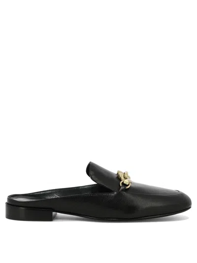 Tory Burch Black Leather Mule Slippers For Women