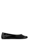 Tory Burch Black Leather Reva Ballerinas In Black