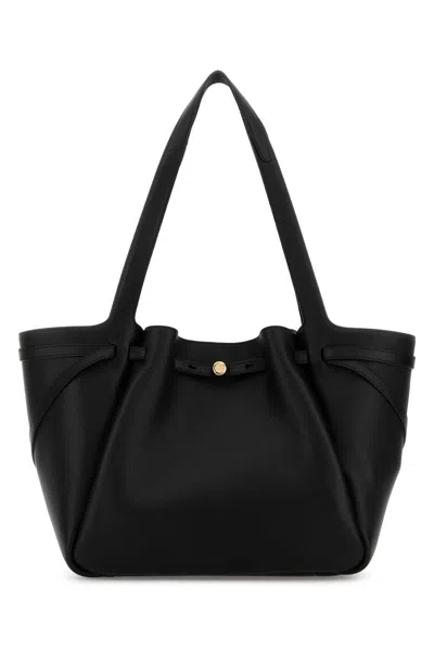 Tory Burch Black Leather Romy Shopping Bag