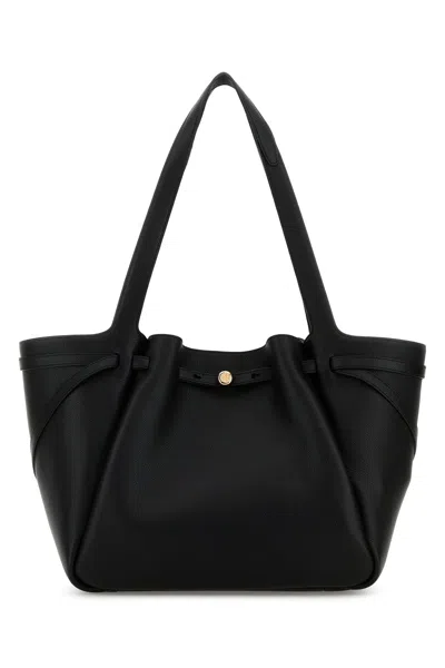 TORY BURCH BLACK LEATHER ROMY SHOPPING BAG