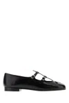Tory Burch Leather Ballerinas With Cut-out Design And Glossy Finish In Black