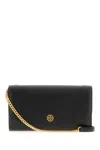 Tory Burch Leather Wallet With Logo In Black