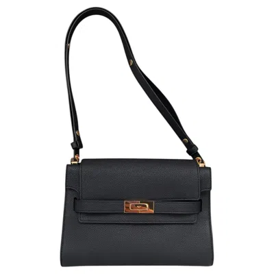 Pre-owned Tory Burch Black Lee Radziwill Convertible Shoulder/ Crossbody Bag