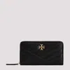Tory Burch Black Matelasse Lamb Leather Kira Chevron Zip Continental Wallet In Black