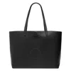 Tory Burch Black Mcgraw Pebbled Leather Tote Bag In Black