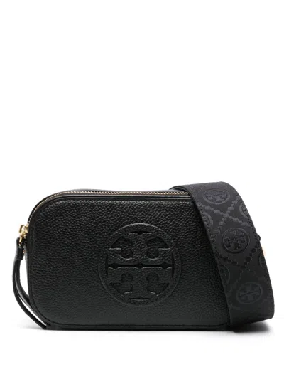 Tory Burch Mini Miller Leather Crossbody Bag In Black