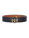 Tory Burch Miller Reversible Leather Belt In Black