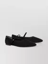Tory Burch Suede Leather Mary Jane Ballerinas In Black
