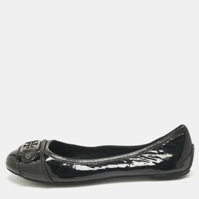 Pre-owned Tory Burch Black Patent Leather Ballet Flats Size 36