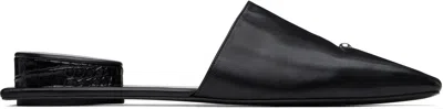 Tory Burch Black Pierced Mules In Perfect Black / Silv