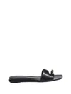 Tory Burch Slide Cut-out Metallic Flat Sole In Black