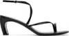Tory Burch Pierced Strappy Heel Sandal In Perfect Black / Silv