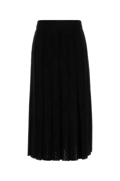 Tory Burch Black Pleated Lace Skirt