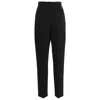 Tory Burch High Waist Wool Twill Trousers With Pleats In Multi